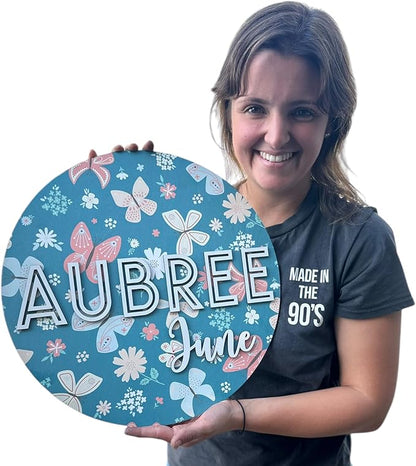 Custom Nursery Name Sign, Flower theme nursery sign, girls nursery wall decor by Unknown