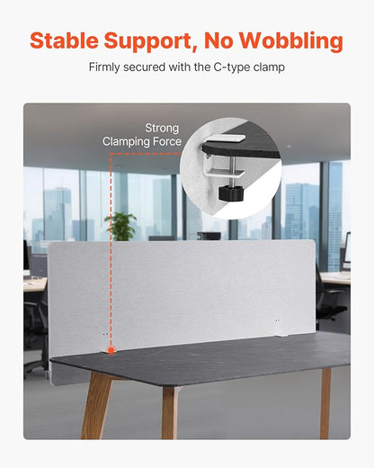 VEVOR Desk Divider Privacy Panel, PET Cubicle Partition Panel, Workstation - Image 3