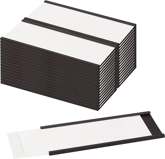 LLPT Magnetic Label Holder 4” x 1.6” 26 Packs C Channel White Paper Cards by LLPT-AllAboutAdhesiveTapes