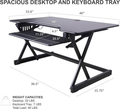 Rocelco 40" Large Height Adjustable Standing Desk - Image 4