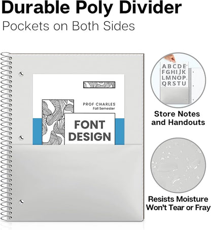 Dunwell Graph Paper Notebook 8.5 x 11 Plastic Cover, 100 Sheets, 4x4 Squares - Image 5