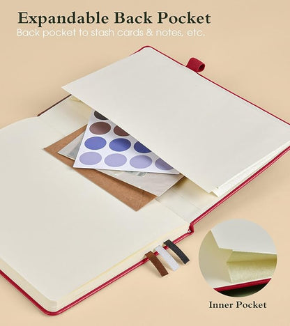 PAIBAS Lined Journal Notebook for Women Men, 160 Pages, A5 Hardcover Vintage - Image 6
