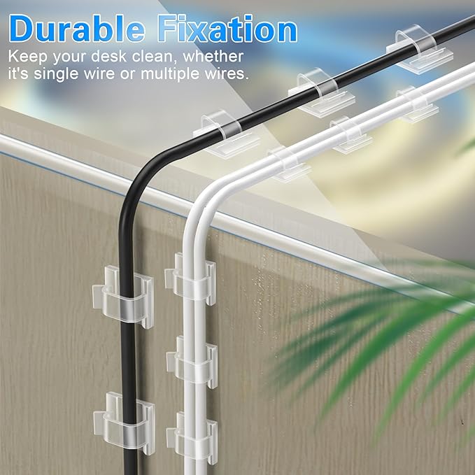 XHF 3/4” Adhesive Cable Wire Clips Clear 120pcs, Outdoor Christmas Light Clips - Image 7