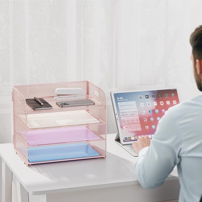 Marbrasse 4 Tier Paper Organizer Letter Tray - Image 6