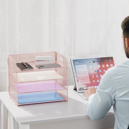 Marbrasse 4 Tier Paper Organizer Letter Tray - Image 6