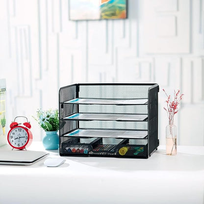 SETTFRFE 4 Tier Mesh Paper Letter Tray, Desk File Organizer - Image 3