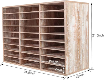 PAG Mail Sorter, Wood Literature Organizer, Student Mailbox - Image 3