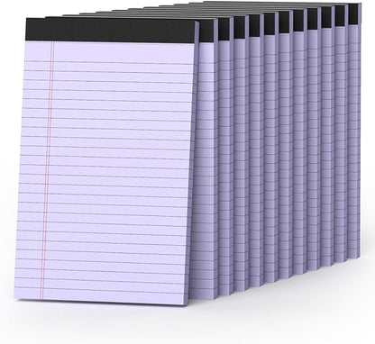 360 Sheets Purple Note Pads 5" x 8" Pack of 12 Small Legal Pads College Ruled by Nichela