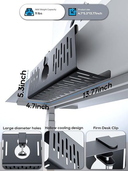NODOCA No Drill Under Desk Cable Management Tray, Punch-Free Clamp on, Metal - Image 6