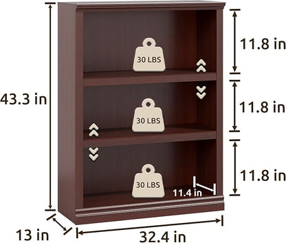 Bevfint 43 in Tall Bookcase, 3-Tier Bookshelf Open Storage, 33 inch Wide Floor - Image 2