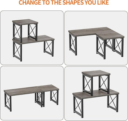 Honiter Desk Shelf for Top of Desk, Wood Desktop Shelf, 2 Tier Adjustable - Image 7