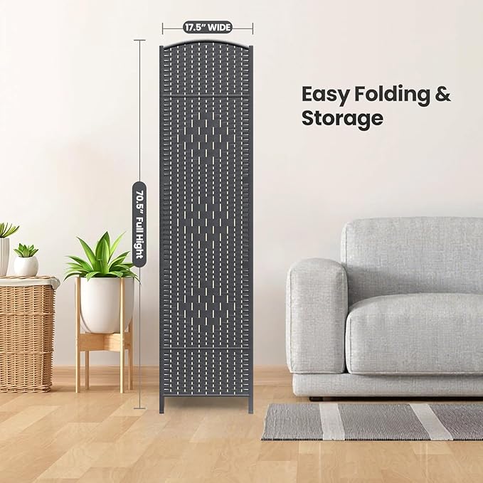 Cocosica 6 Panel Room Divider, 6Ft Folding Privacy Screen, Tall - Image 7