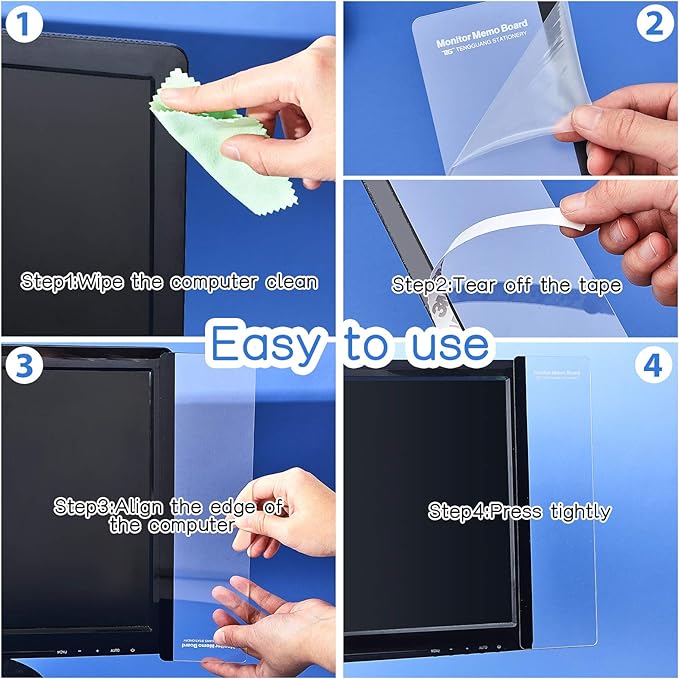 Zonon 8 Pieces Computer Monitor Notes Screen Monitor Memo Board Sticky Note - Image 3