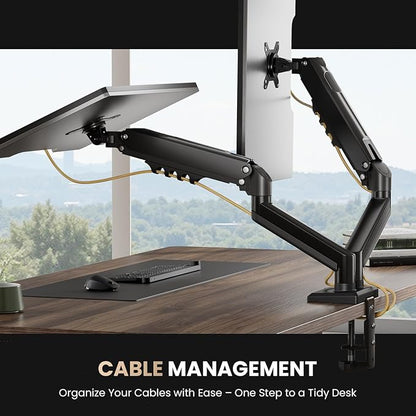 SIAGO Dual Monitor Stand, 15 to 32 Inch Monitor Arm, Adjustable Monitors Mount - Image 8