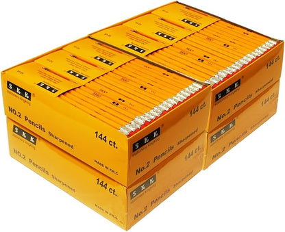 SKKSTATIONERY 576 Pack Pre-sharpened pencils, Bulk Yellow Sharpened Pencils by SKKSTATIONERY