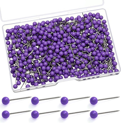 WILLBOND 500 Pack Map Push Pins Map Tacks Small Round Head Push Pins Thumb Tacks by Willbond+Technology+Limited