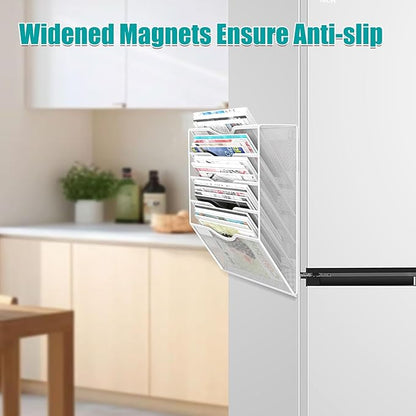 LQPAFZ 5-Tier Magnetic File Organizer, No Drilling Installation, Magazine Rack - Image 8