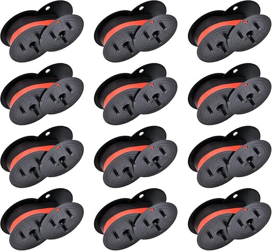 12-Pack Canon Calculator Ribbon Red/Black – 18ft x 0.5in Sharp EL-1197PIII by Home