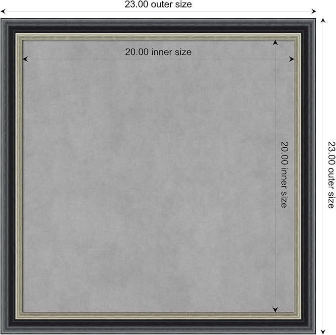Amanti Art Black Framed Magnetic Board 23x23 Medium Vision Board - Image 3