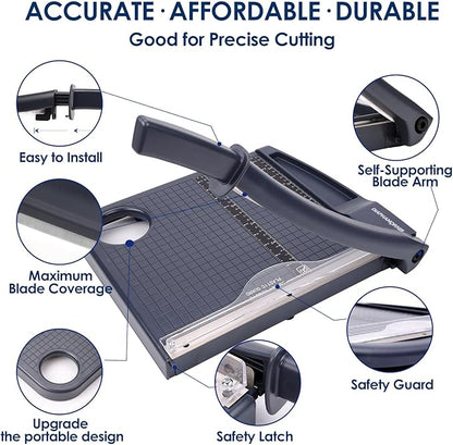 Paper Cutter, Paper Trimmer12" Cutting Length Heavy Duty Guillotine Paper Slicer - Image 3