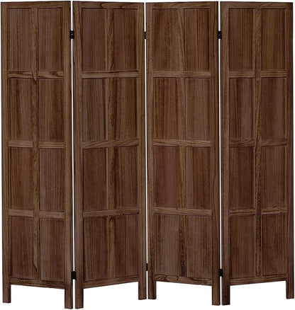 Leesinwing Wood Room Divider 4 Panel Folding Privacy Screen, Classic 5.6Ft - Image 6