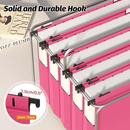 Shutex Extra Capacity Plastic Hanging File Folders, 12 Pack Reinforced - Image 5