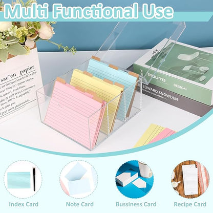 4x6 Index Card Holder Acrylic Index Card Organizer Clear Index Card Box Flash - Image 5