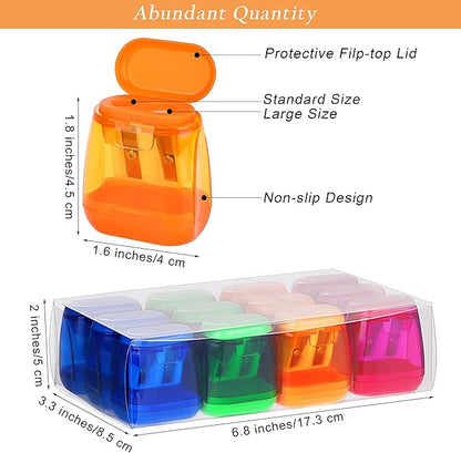 Aodaer 48 Pieces Manual Pencil Sharpeners Dual Hole Compact Sharpener - Image 2