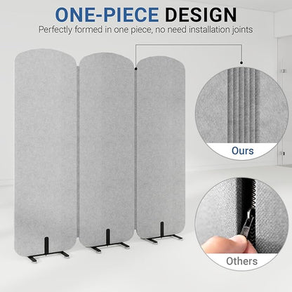 Natwind 3 Panel 73.2 x 71 inch Office Room Privacy Protect Space Divider - Image 4
