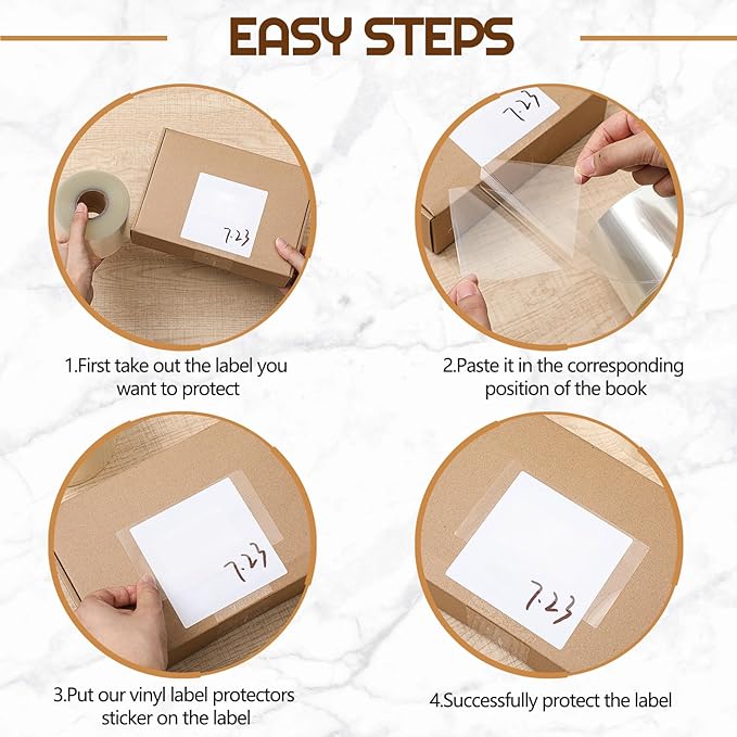 Zonon 500 Pcs Clear Labels Label Protector Clear Stickers Wafer Seals - Image 5