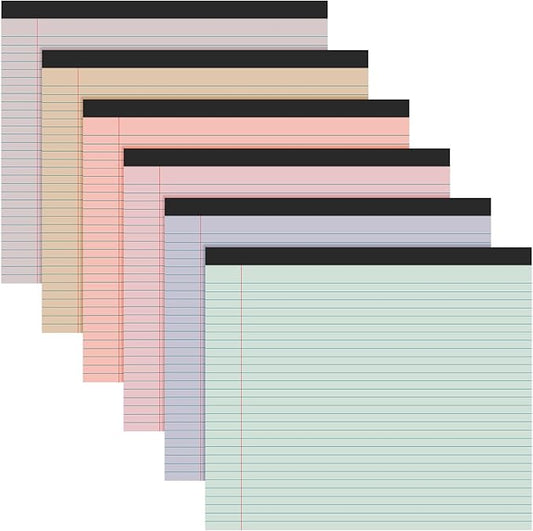 Lincia 6 Pcs 11" x 9.5" Legal Pads College Ruled Notepad Landscape Notebook by Lincia