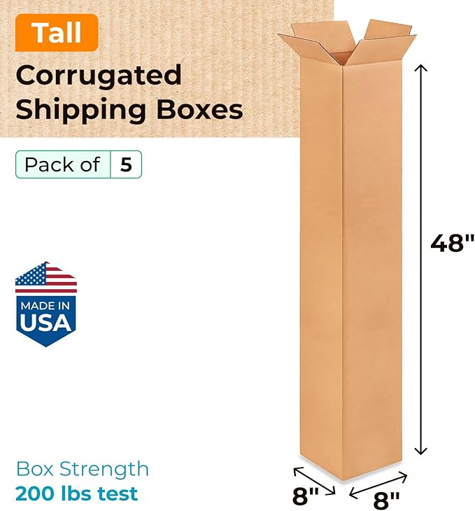 IDL Packaging 5-Pack Tall Shipping Boxes - Image 2