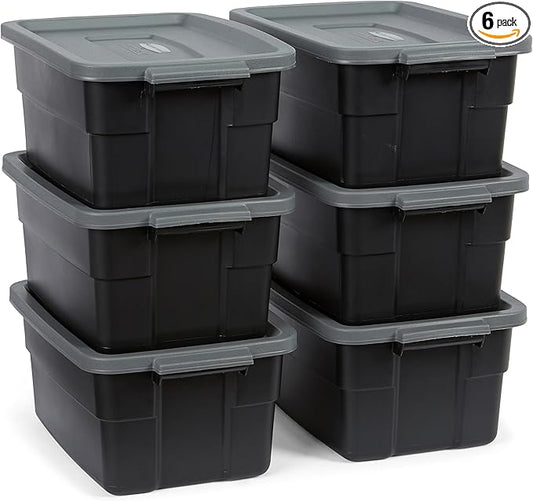 Rubbermaid 6-Pack Heavy Duty Durable 3 GAL Totes by Rubbermaid