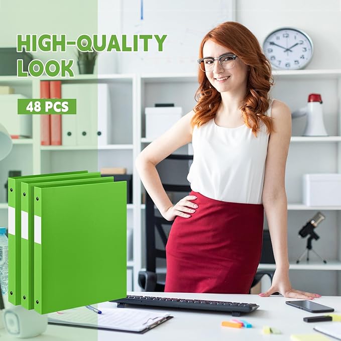 Henoyso 48 Pcs 3 Ring Binder 0.5 Inch Round Fits Letter Size 8.5'' x 11'' Paper - Image 5