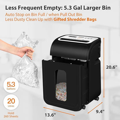 VidaTeco Paper Shredder for Home Office14-Sheet 60-Mins Micro Cut Shredder - Image 6