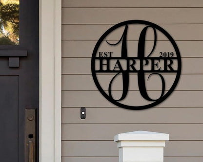 Personalized Metal Name Signs, Split Letter Monogram Wall Decor, Custom Last - Image 3