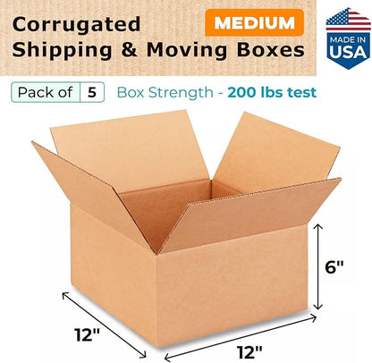 Medium Moving & Shipping Boxes 12 x 12 x 6 inches - Image 2