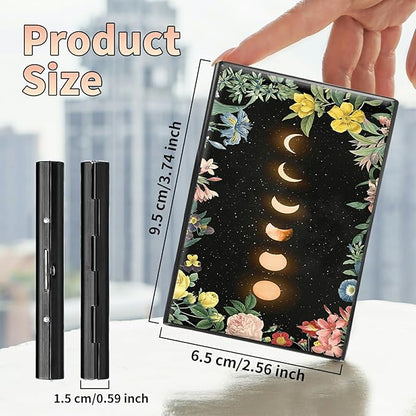 BWEGRHE Slim Credit Card Holder, Moon Flower RFID Blocking Metal Wallet - Image 2