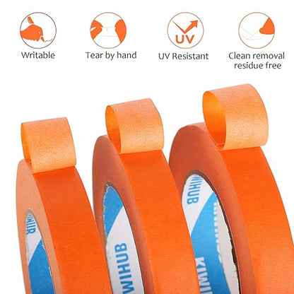 KIWIHUB Orange Painters Tape, 1 inch x 60 Yards x 5 Rolls - Image 6