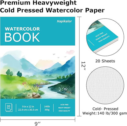Hapikalor 3-Pack 9"x12"Watercolor Paper Pad, Bulk College Essentials, Teacher - Image 2