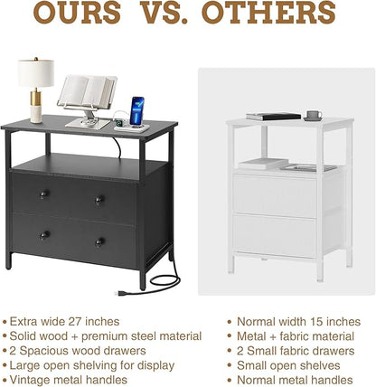 Edbuosy 27 inch Wide Night Stand Set 2 - Image 7