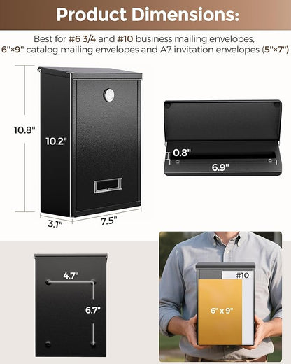 LAND·VOI Locking Wall-Mount Mailbox - Image 6