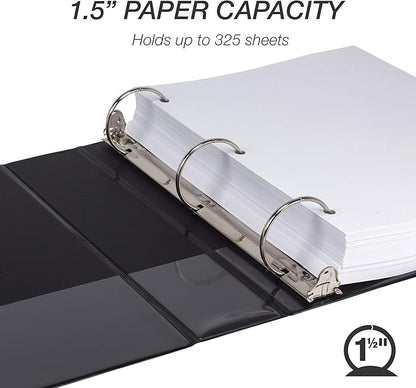 Samsill Durable 1.5 Inch Binder, Made in the USA, Round Ring Customizable Clear - Image 3