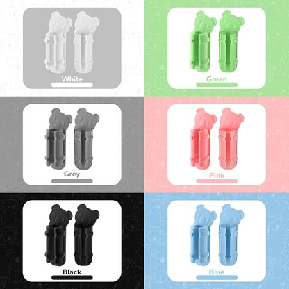 VZZNN 60 Pack Adhesive Pen Holder Clips, Colorful Silicone Pencil Holders - Image 2