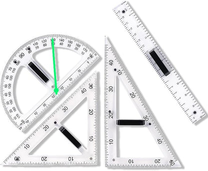 Magnetic Geometry Tool, Protractor, Triangle Rulers Easy Attachment Blackboard by CAQ