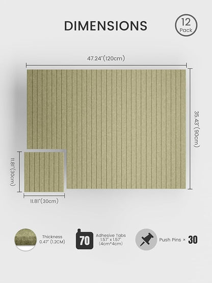 Bumusty Large Felt Bulletin Board 48" x 36" Cork Board Alternative-12 Pack - Image 2