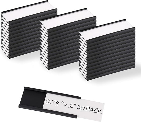 Realth C Channel Magnetic Label Holders 30 Pack 0.78" x 2" by Realth