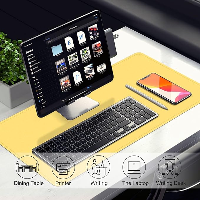 Leather Desk Pad Protector, 39.4'' X 17'' Large Mouse Pad, Office Desk Mat - Image 5