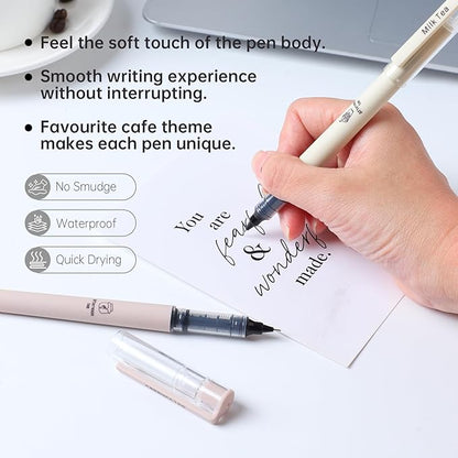 FUNFULL 16pcs Quick Dry Coffee Ink Rollerball Pens, 0.5mm Fine Point Colored - Image 4