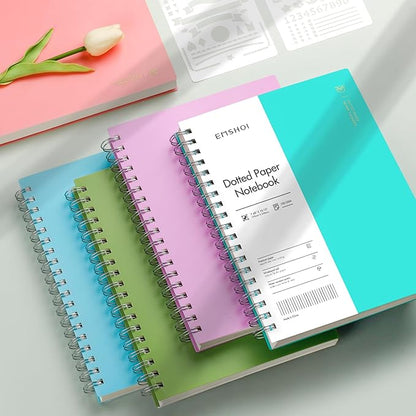 EMSHOI B5 Spiral Dotted Notebook, 7.48"x10.15" Dot Grid Journal, 150 Sheets/300 - Image 7